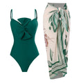 Bow Solid Color One Piece Women Swimwear Suit French Retro Cover Belly Slimming Swimsuit