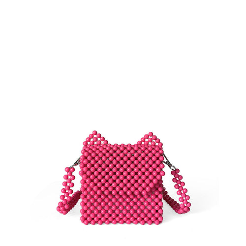Autumn Winter Cat Ears Small Bag Handmade Beaded Bag Cute Solid Color Small Bag Crossbody Women Bag