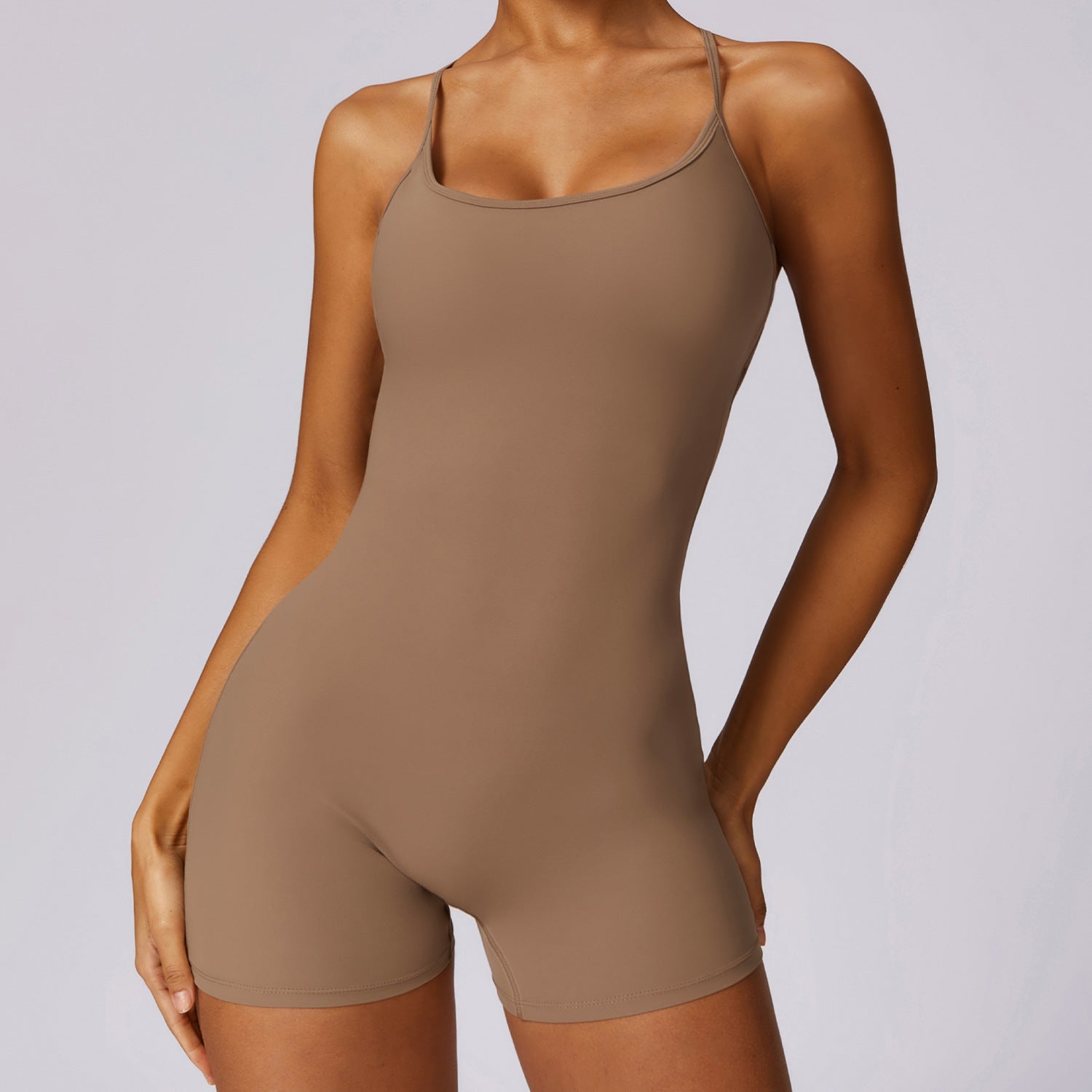 Sollinarry Quick Drying Nude Feel Sports One Piece Integrated Casual Running Fitness Clothes Tight Back Yoga Clothes