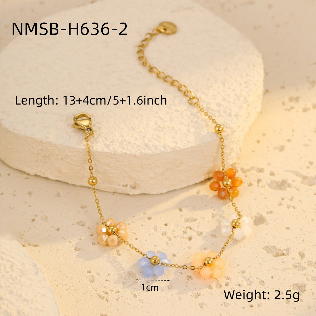 Bracelet Niche Colorful Floral Beaded Bracelet Ladies Ornament Light Luxury Ornament
