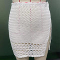 Summer Skirt Solid Color Sexy Knitted Hollow Out Cutout Beach Bikini Swimsuit Outwear Skirt Crochet hook