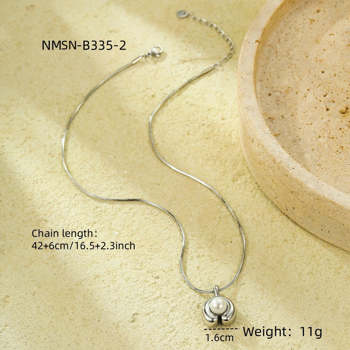 Pearl Embellished Stainless Steel Necklace Women All Matching Clavicle Chain Jewelry