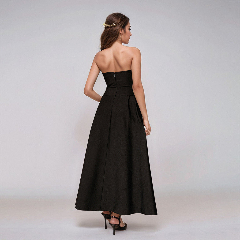 Elegant Women Bandage One Piece Dress Rhinestone Maxi Dress High End Evening Dress Bandage Dress