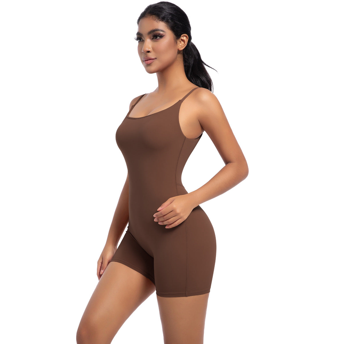Spring Summer Nude Feel Yoga Straps One Piece Women High Intensity Dance Fitness Sports One Piece Tights