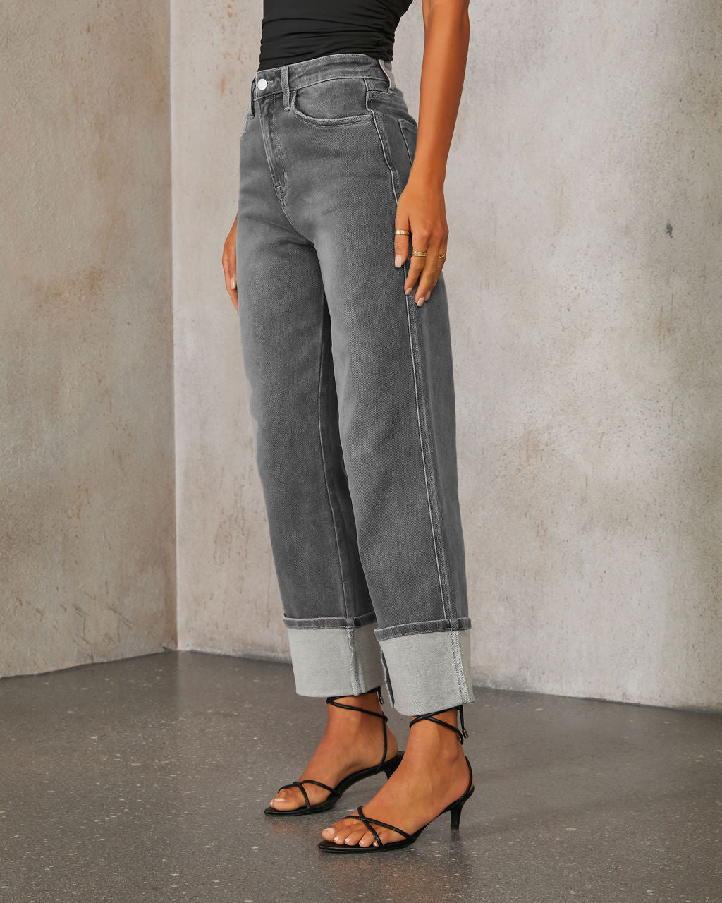 Spring Elastic Straight Jeans Women Quality Retro Curved Edge High Waist Trousers