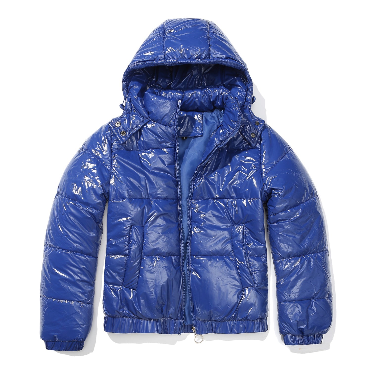 Fall Winter Hooded Cotton Padded Clothes 20D Film Splash Proof Fashionable Jacket Long Sleeve Glossy Cotton Padded Clothes for Women
