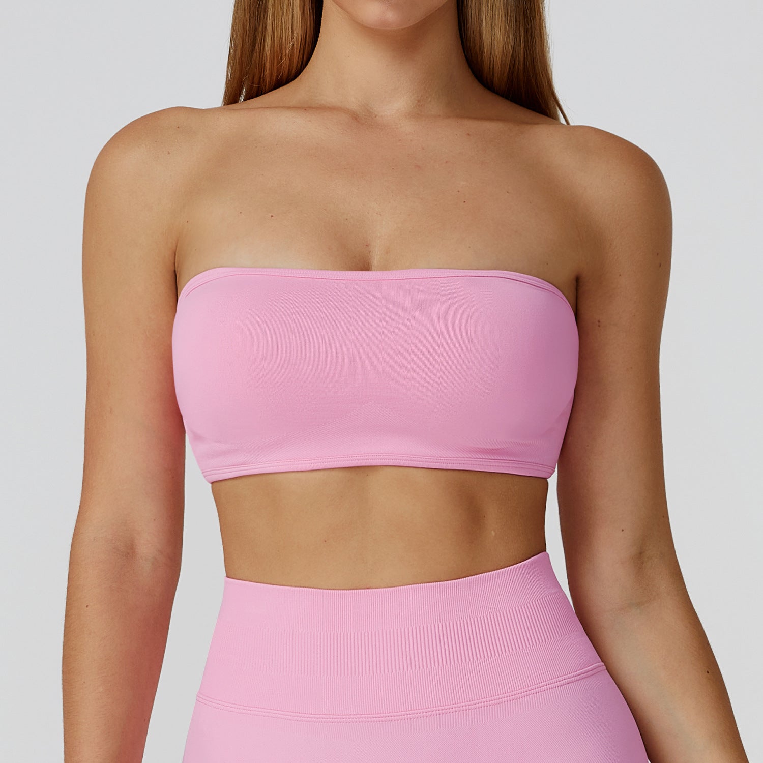 Sollinarry Seamless Sports Underwear Tube Top Yoga Bra Hollow Out Cutout out Beauty Back Running Sports Bra Women