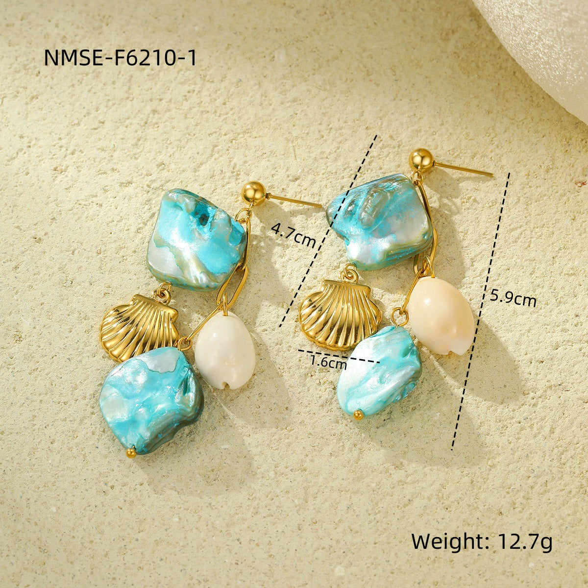 Ocean Series Beach Vacation Necklace Bracelet Earrings Shell Starfish Stainless Steel Summer Ornament