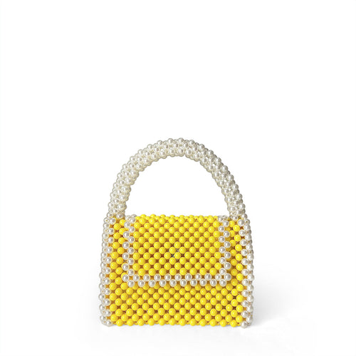 Advanced Texture Box Yellow Small Square Bag All Match Hand Made Retro Handbag