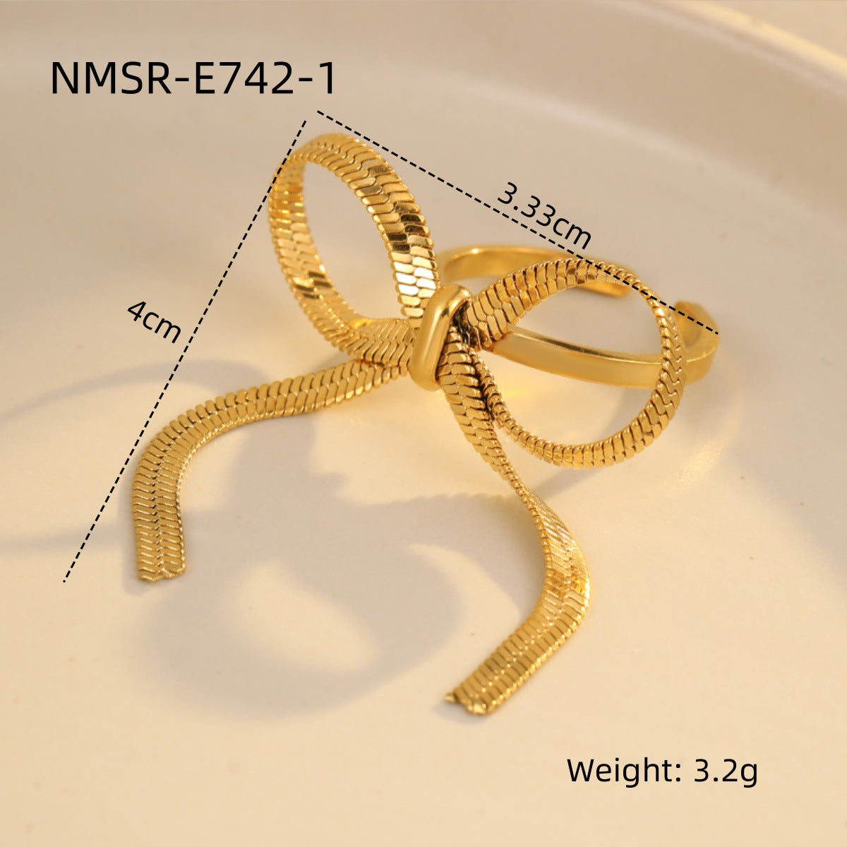 Stainless Steel Ring Exaggerated Irregular Asymmetric Geometric Abstract Plated 18K Gold Titanium Steel Ring Bracelet