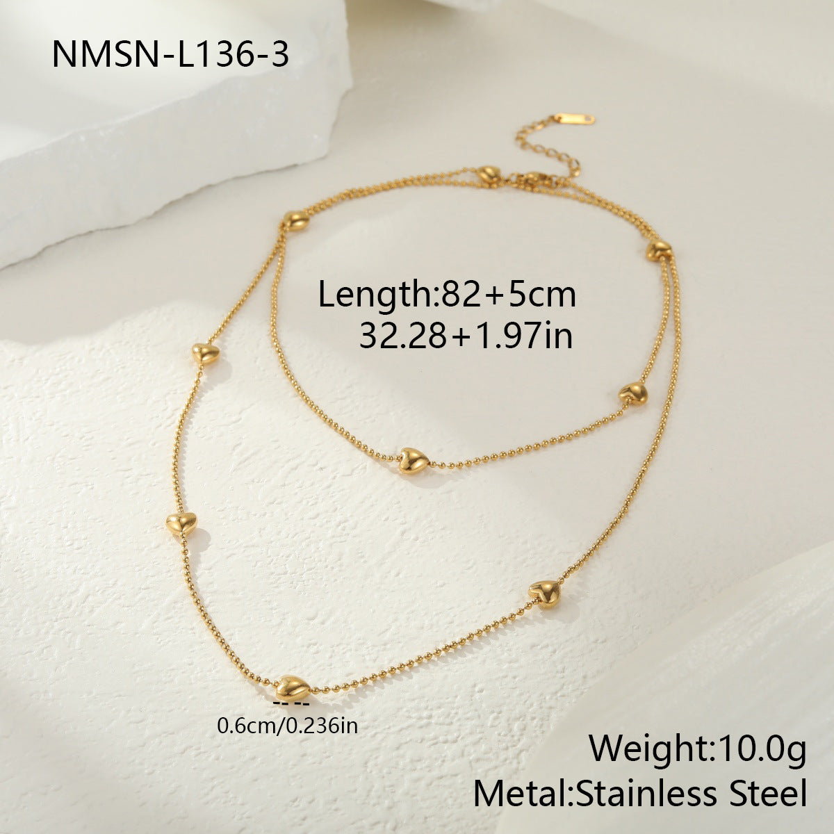 Stainless Steel Love Necklace High Grade Titanium Steel Necklace Simple Clavicle Chain Sweater Chain