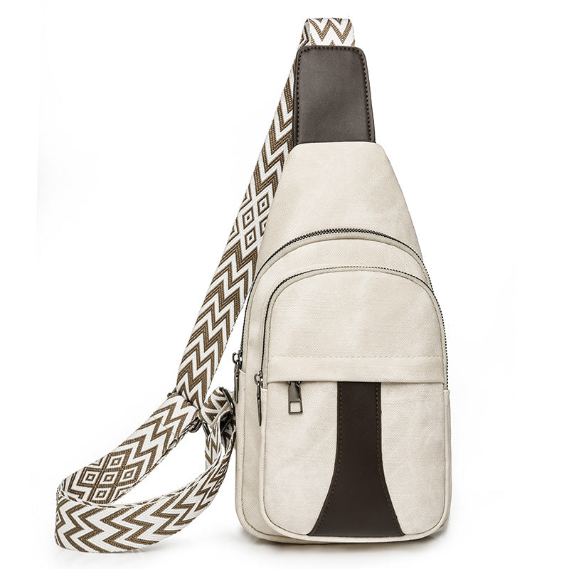 Chest Bag Women Casual Messenger Bag Women Retro Soft Leather Shoulder Bag Backpack