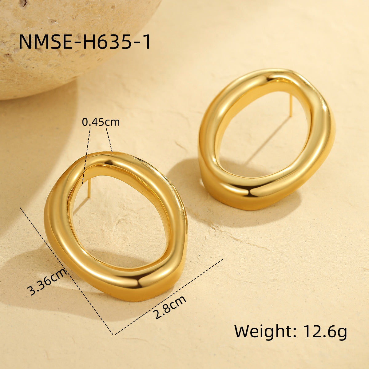 Catching Hollow Out Cutout Irregular Asymmetric Circles Stainless Steel Earrings Do Not Fade