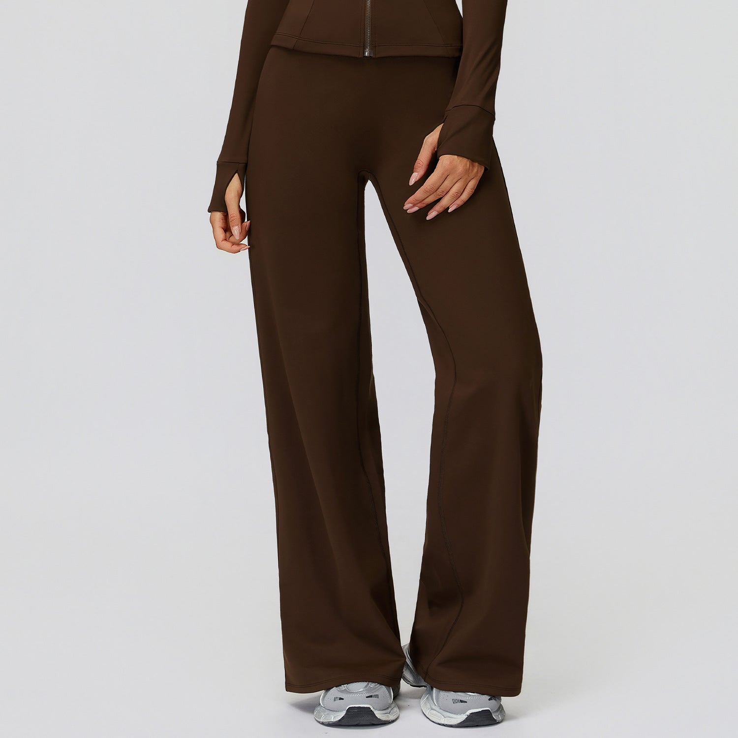 Casual Trousers Fleece-Lined Keep Warm High Waist Wide Leg Pants Outdoor Sports Running Wide Leg Pants Women