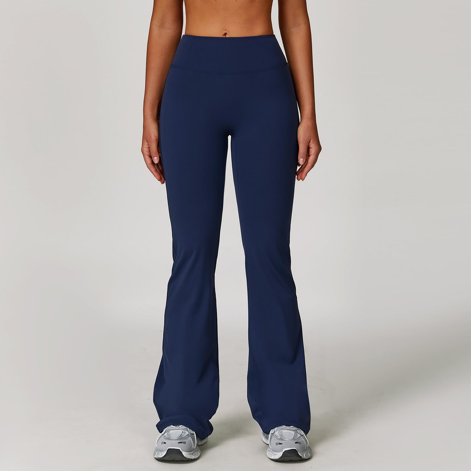 Sollinarry Brushed High Waist Yoga Trousers Tight Wide Leg Bell Bottoms Running Sports Fitness Bootcut Trousers