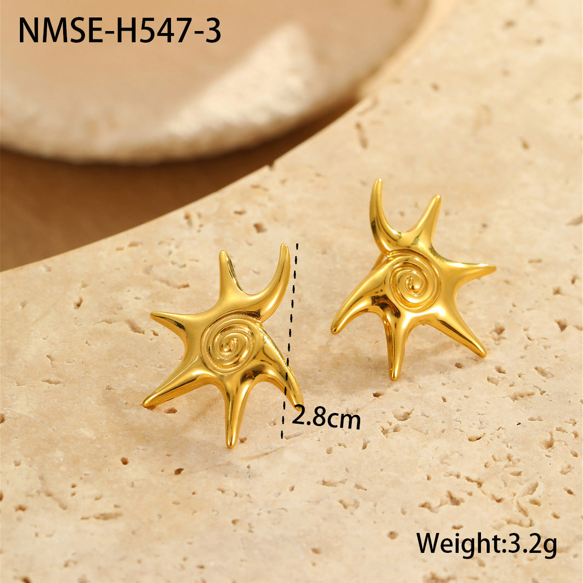 High Grade Titanium Steel Necklace Non Fading Golden Sun Stainless Steel Studs Niche Sold Jewelry