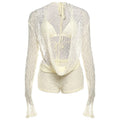 Fall Women Clothing Sexy Lace Cutout Long Sleeve Halter Spaghetti Straps Slim Shorts Three Piece Set for Women