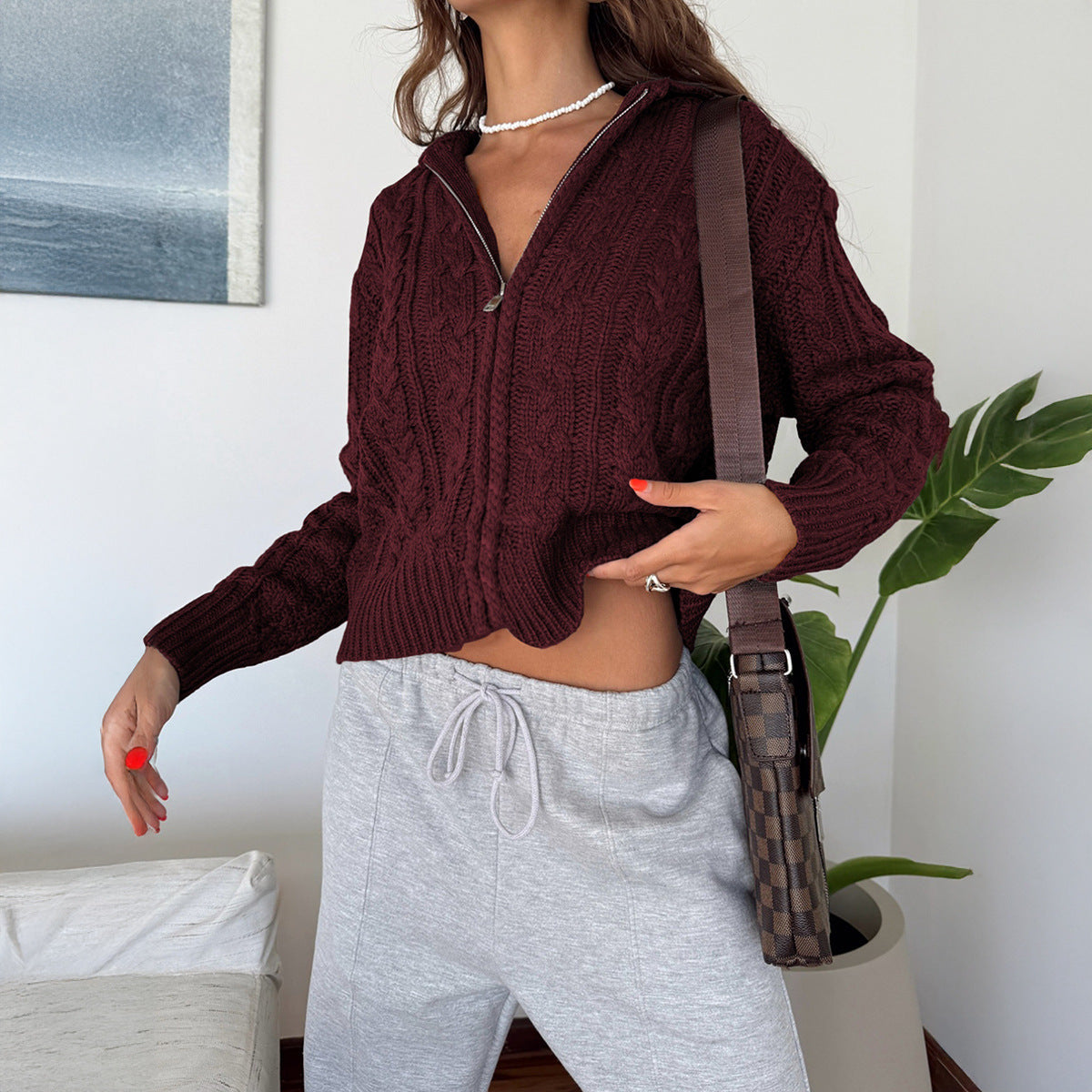 Casual Office Long Sleeve Solid Color Sweater Women Woolen Women Clothing Autumn Winter