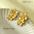 Retro Affordable Luxury Floral Tassel Stainless Steel Earrings Women Arrival High Grade Cold Exaggerated Earrings