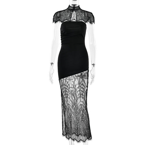 Arrival Lace Cappa Tube Top Dress Sexy Slim Fit Backless Split Dress Women
