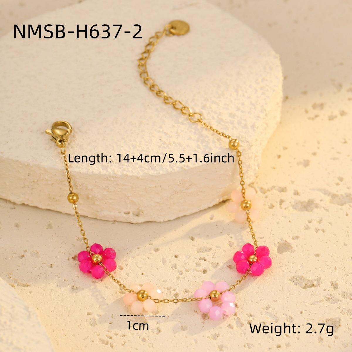 Bracelet Niche Colorful Floral Beaded Bracelet Ladies Ornament Light Luxury Ornament