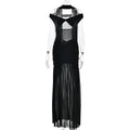 Summer Sexy Tube Top Backless Dress Mesh Pleated Slit Dress