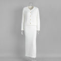 Plush Long-Sleeved Skirt Set Autumn Winter Single Breasted Cardigan Skirt Set