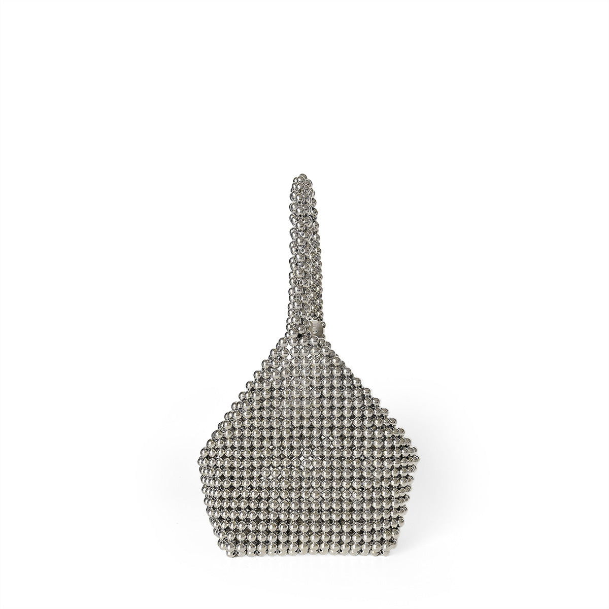 Special Interest Design Handmade Beaded Pearl Bag Women Retro Polygon Woven Casual Hand Bag