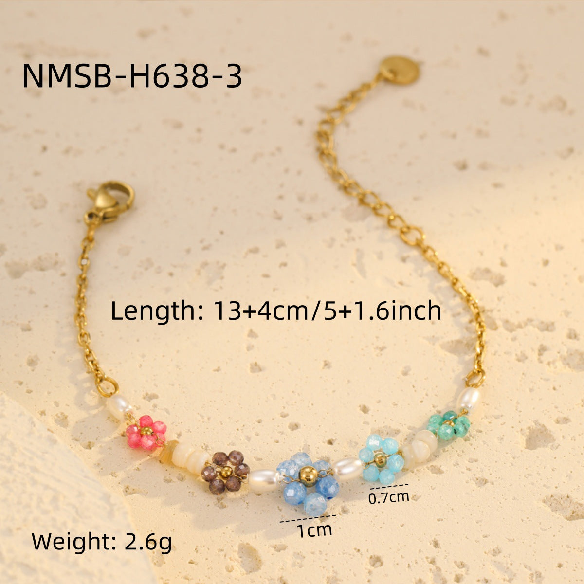 Bracelet Niche Colorful Floral Beaded Bracelet Ladies Ornament Light Luxury Ornament
