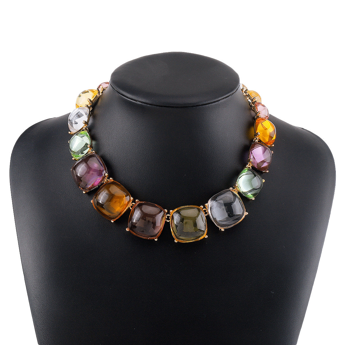 Ornament Personality Magazine Alloy Rhinestone Necklace Earrings for Women