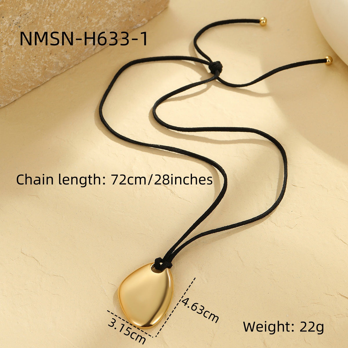 Geometric Abstract Simple Irregular Asymmetric Stainless Steel Necklace Surface High Grade Titanium Steel Embellished