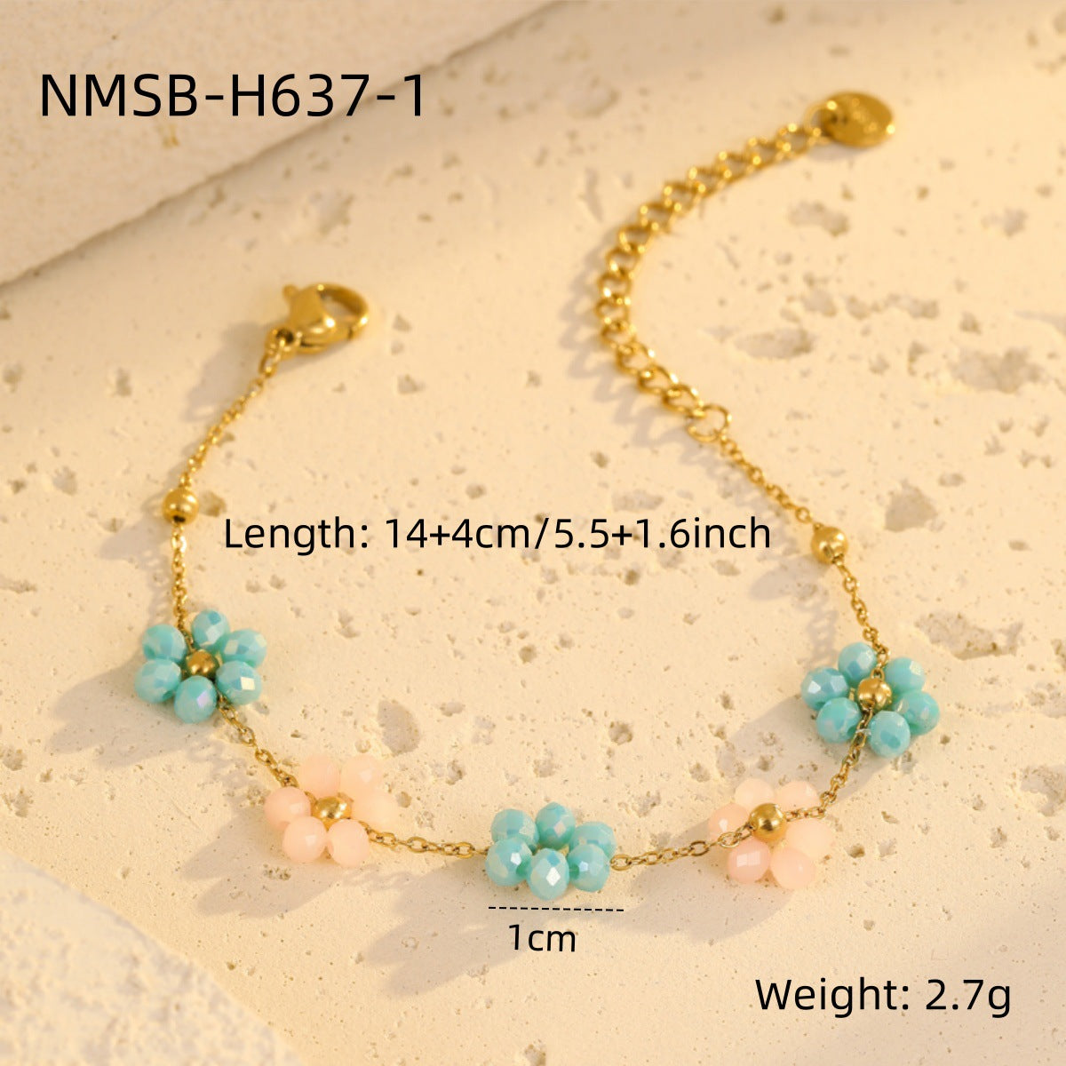 Bracelet Niche Colorful Floral Beaded Bracelet Ladies Ornament Light Luxury Ornament