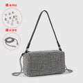 Pearl Rhinestone Women Bag Bag Summer Shiny Full Diamond Crossbody Portable Underarm Bag