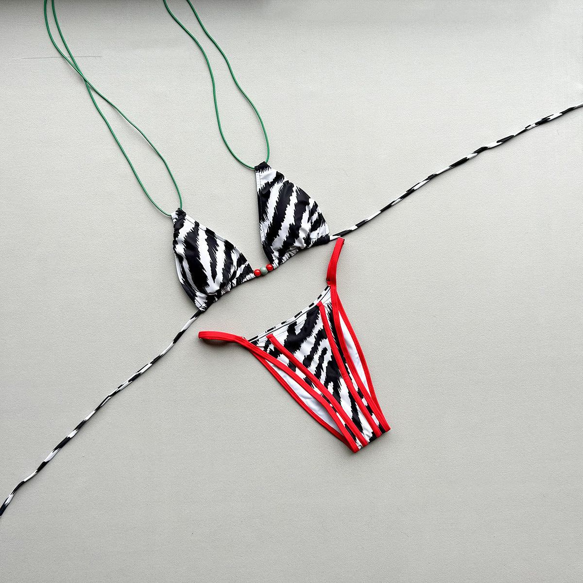 Bikini Sexy Bikini Printed Lace up Split Women Swimsuit Women
