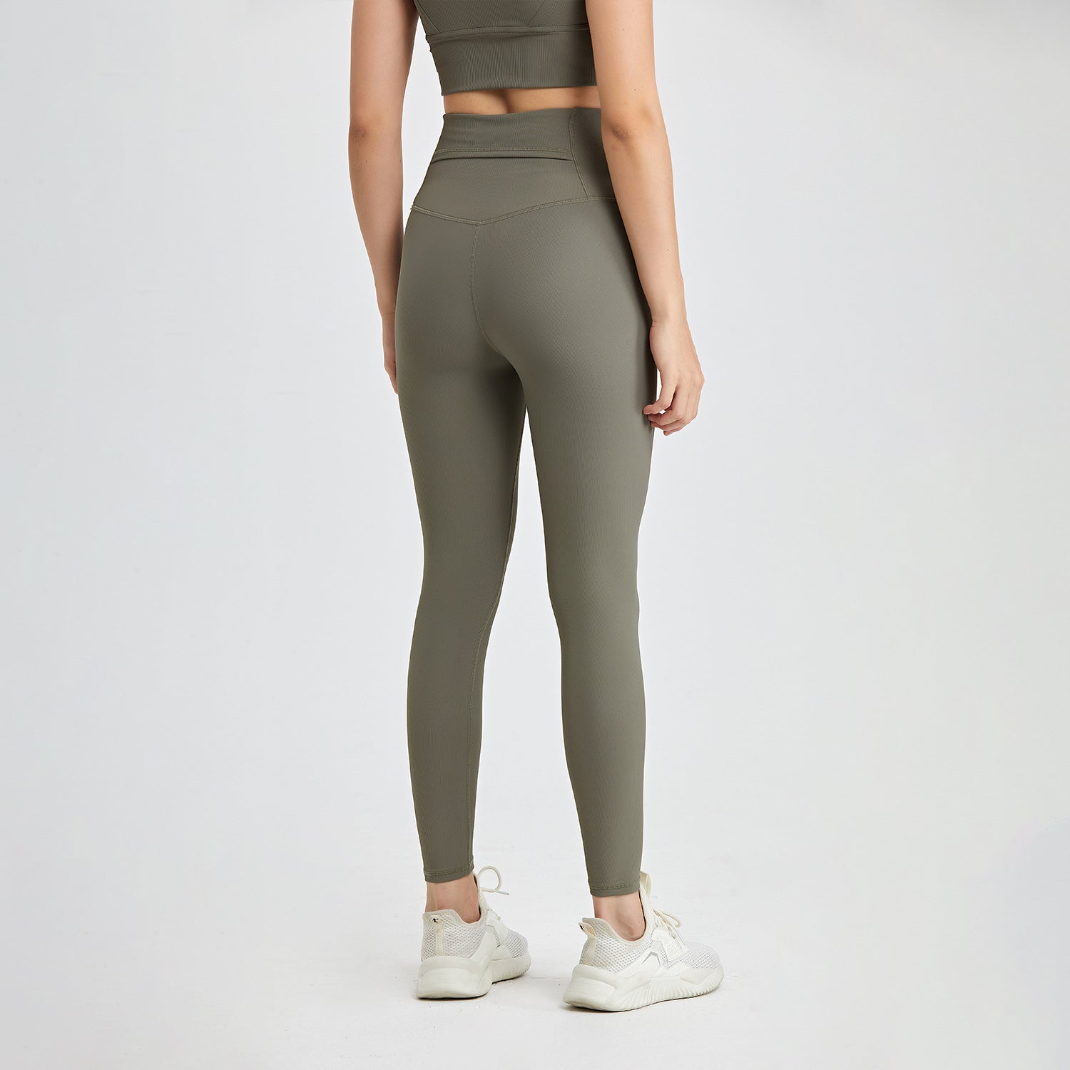 One Piece Non Embarrassing Line High Waist Pocket Yoga Pants Nude Feel Peach Hip Tight Workout Exercise Pants