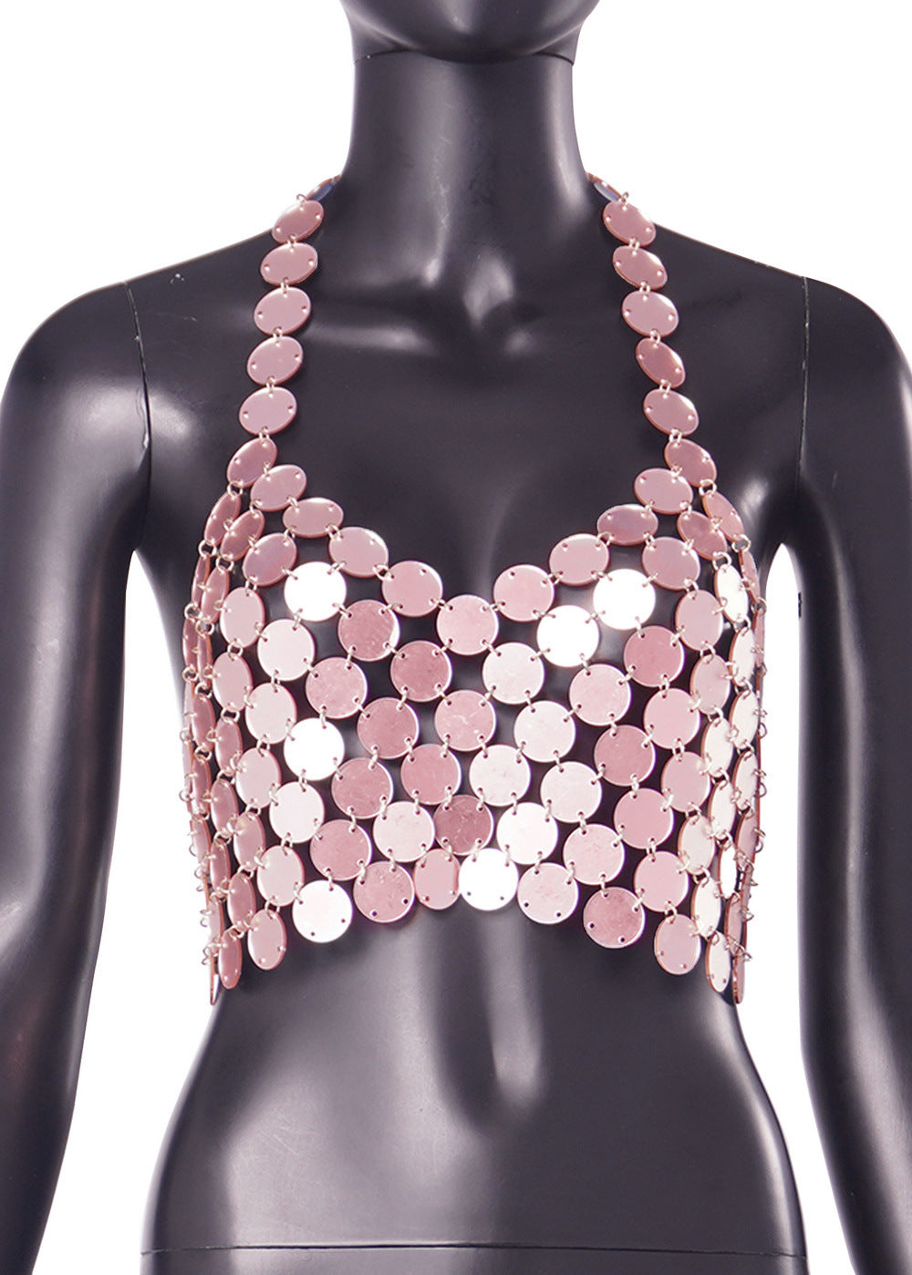 Summer Jewelry Punk Sexy Hand Stitching Acrylic Camisole