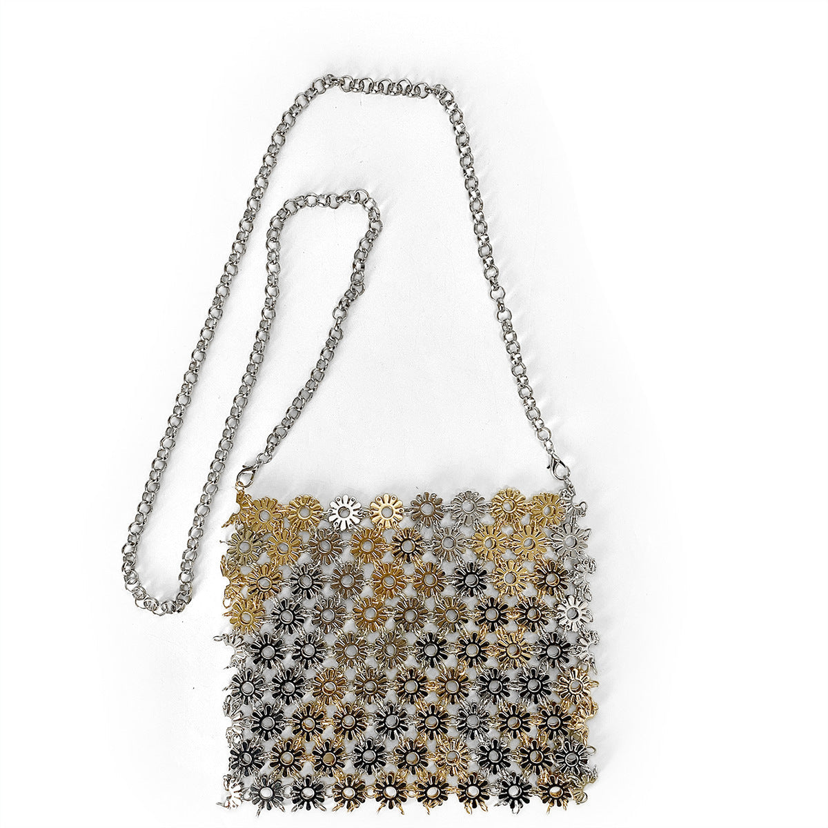 Summer Niche Homemade Retro Fairy Metal Chain Women Crossbody Mobile Phone Bag Light Luxury