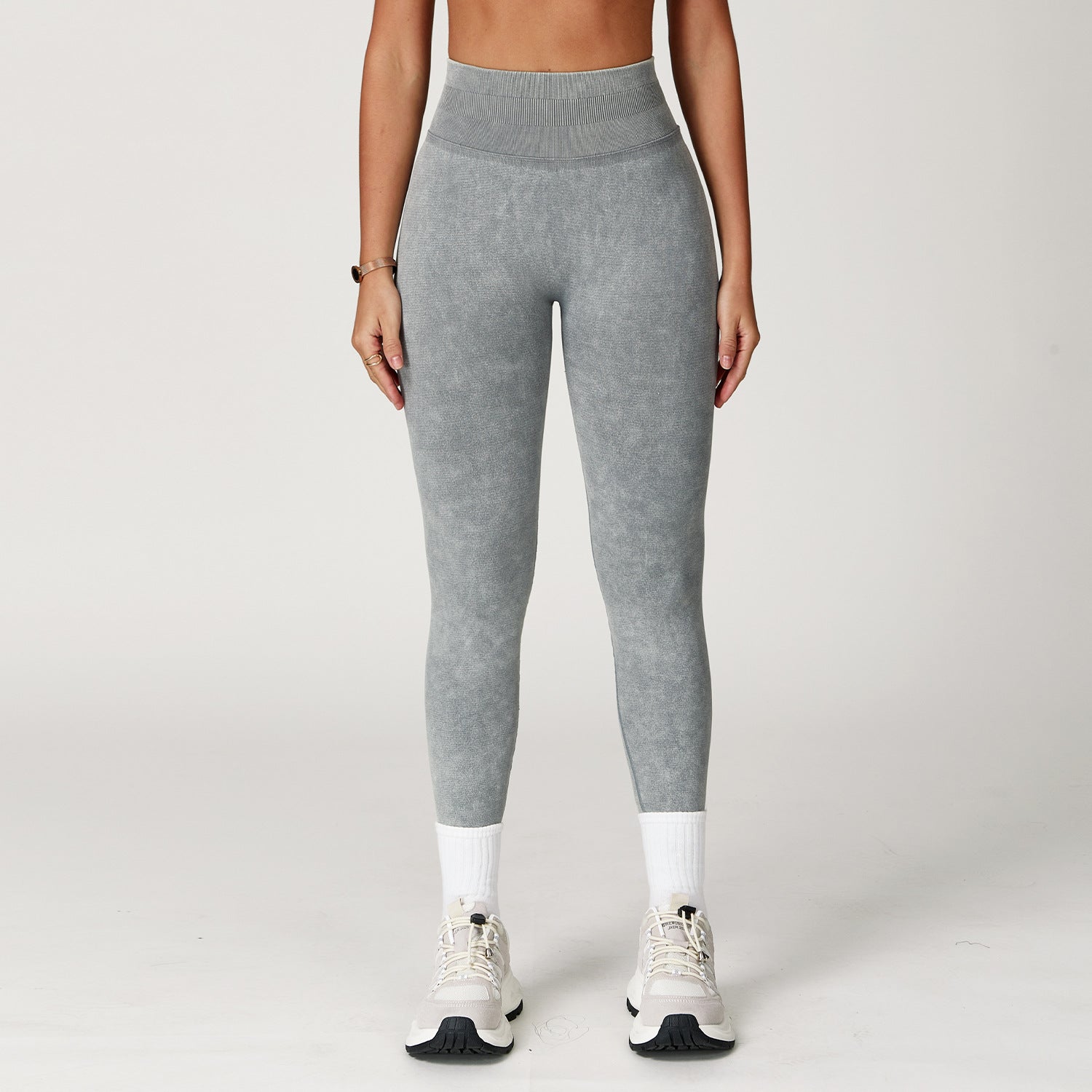 Sollinarry Seamless Stone Washed Yoga Pants High Waist Hip Lift Tight Trousers Running Sports Fitness Yoga Trousers for Women
