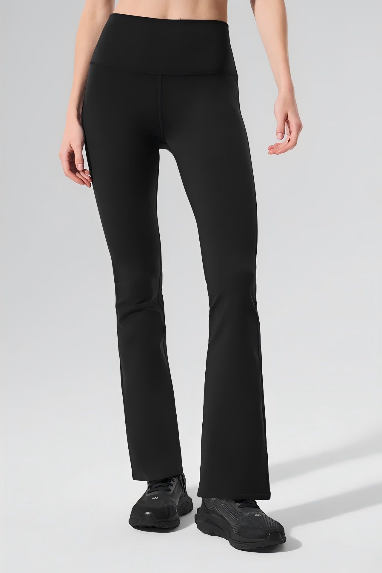 Nude Feel Yoga Pants Women Sports High Waist Hip Lift Fitness Belly Contracting Close Fitting Yoga Bootcut Trousers