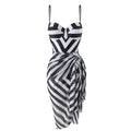 Bikini Swimsuit Geometric Abstract Printed Steel Bracket Push up Swimsuit