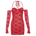 Fall Women Clothing Sexy Halter Backless High Waist Figure Flattering Sheath Dress