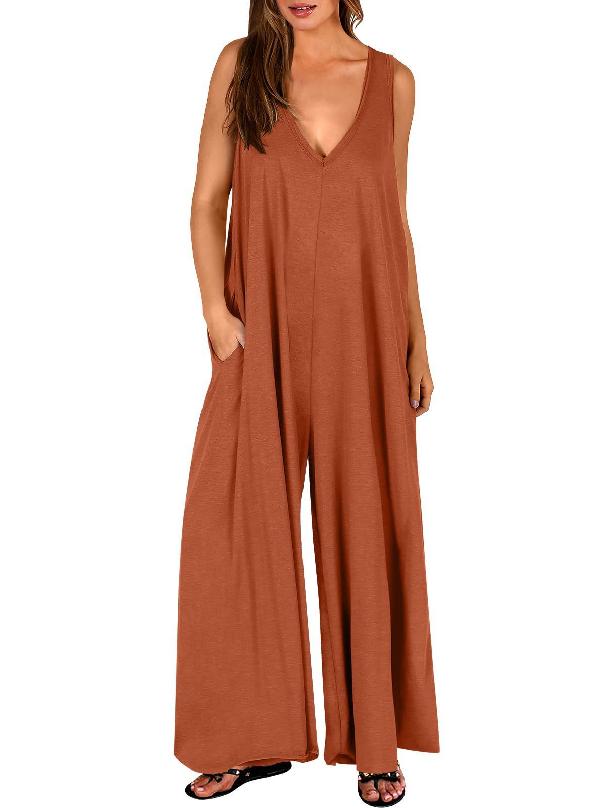 Summer Fresh Casual Women Pocket Jumpsuit Thin Women Jumpsuit