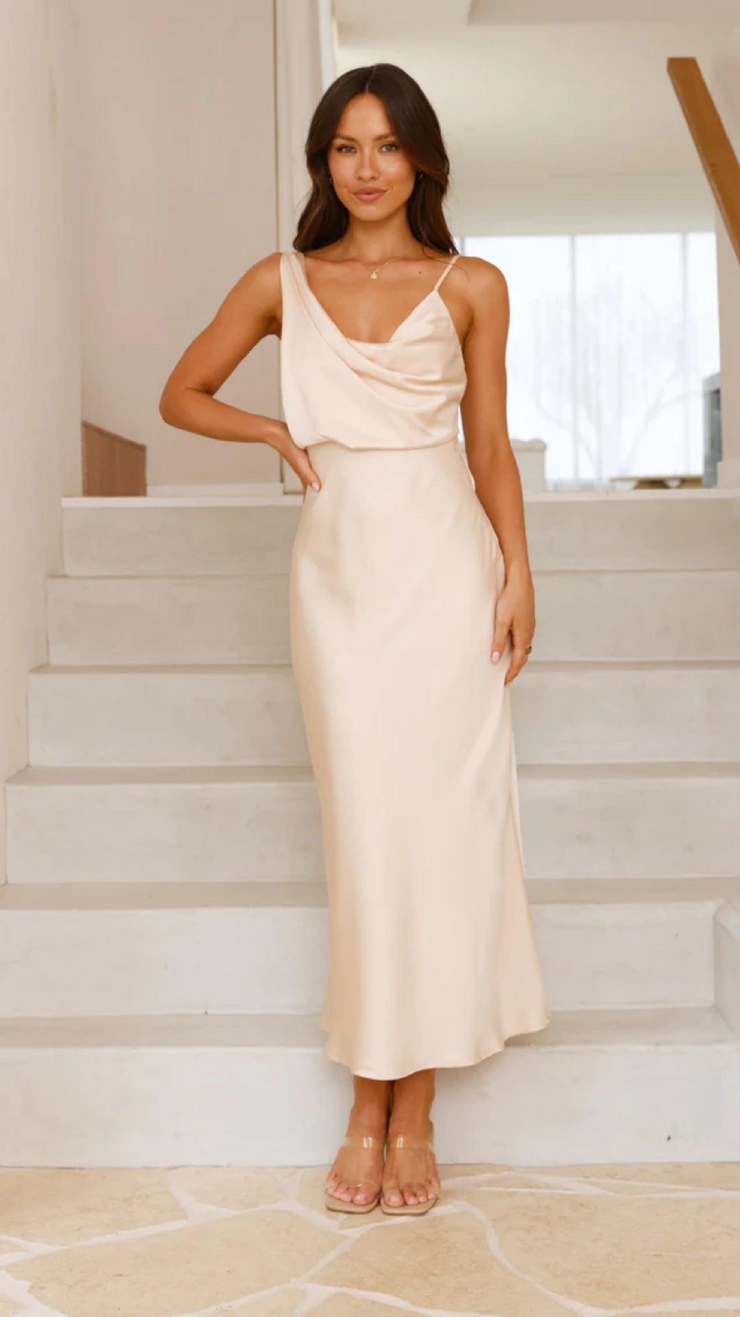 Summer Women Clothing Solid Color Satin Satin Sexy Suspenders Dress
