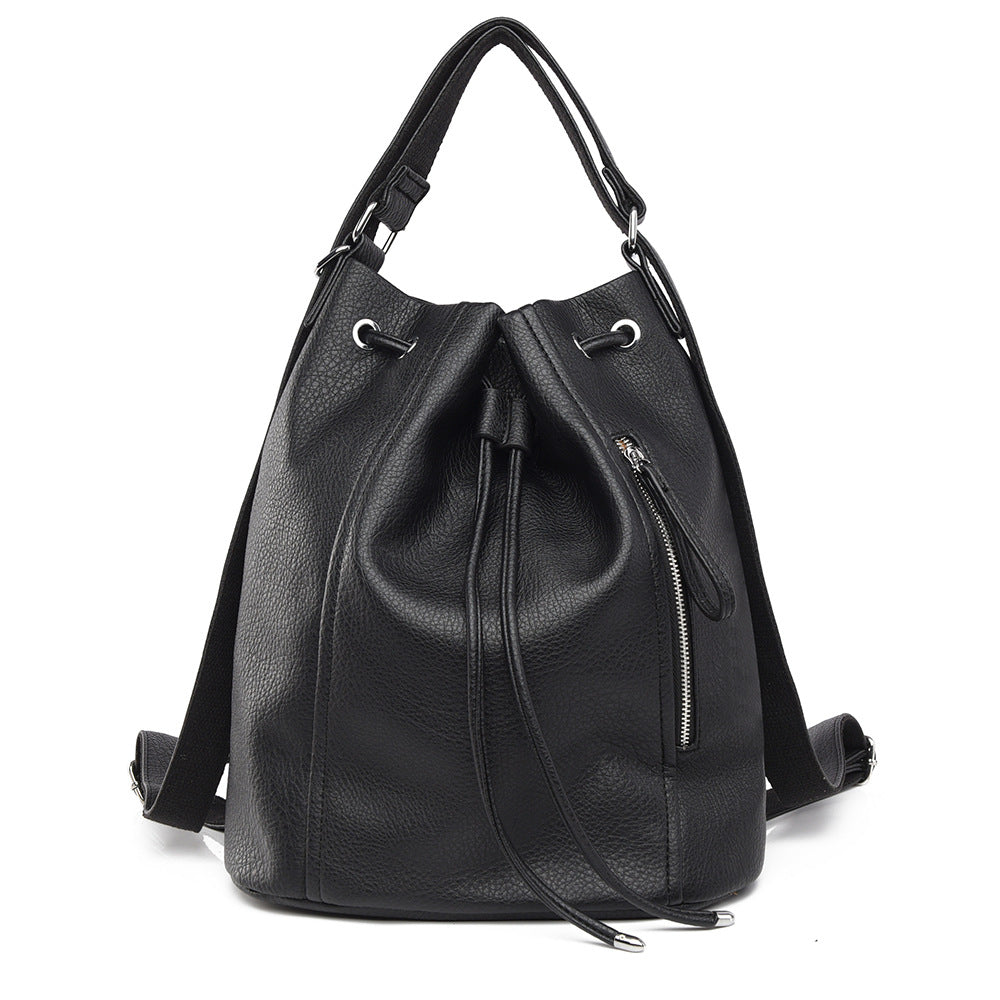 Casual Backpack Retro Women Backpack Drawstring Bag Bag Loose Sense Large Capacity Office Bag Women