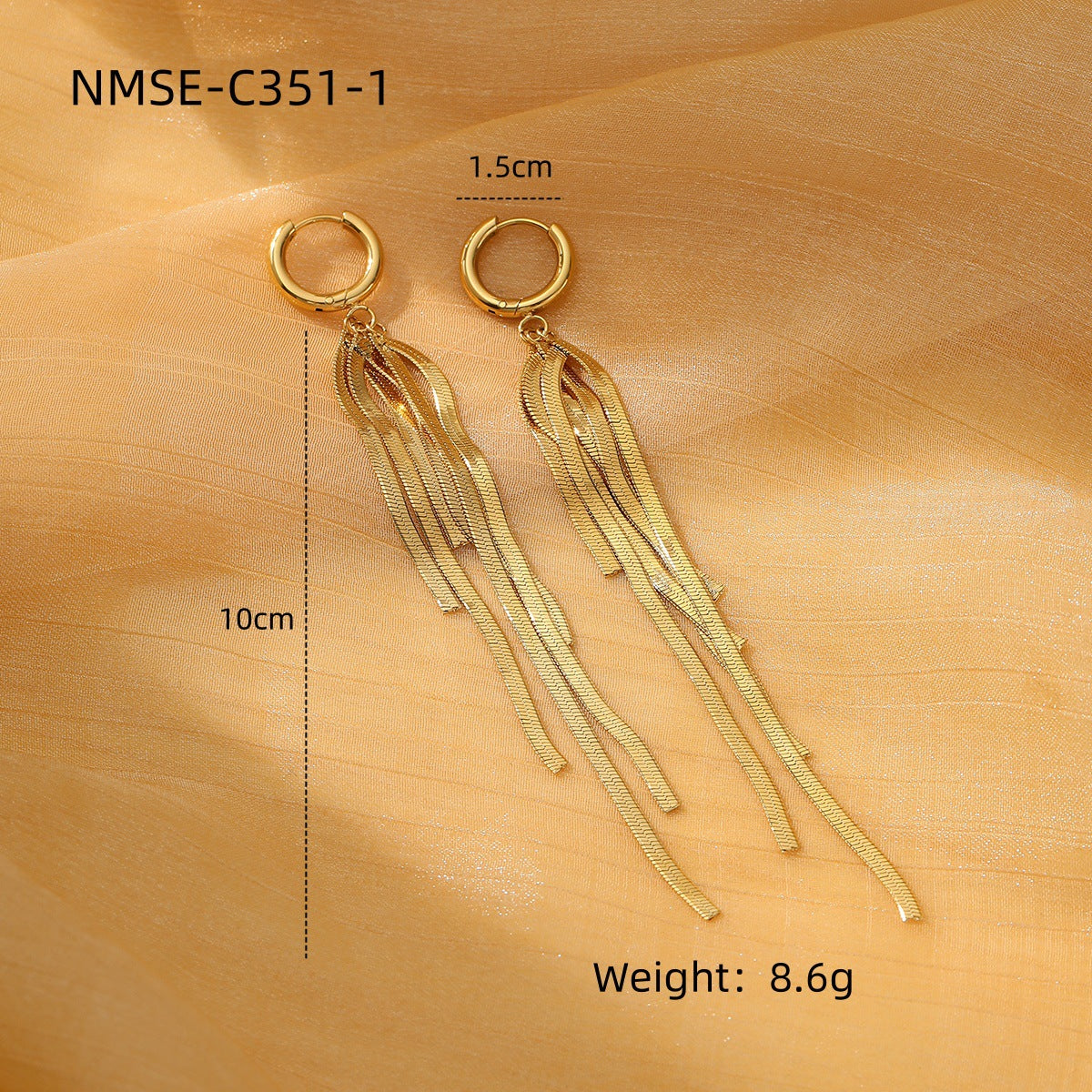 Simple Long Tassel Titanium Steel Earrings Arrival 18K Gold Light Luxury High Grade Stainless Steel Eardrop Earrings