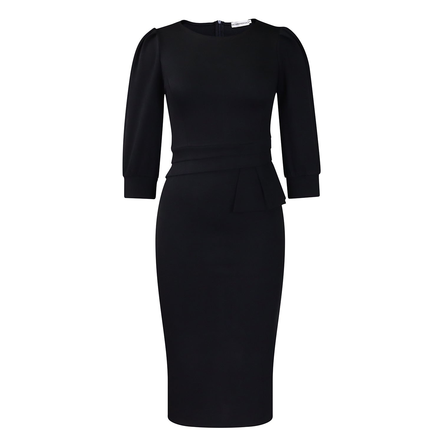 Solid Color round Neck Office Office Hip Dress