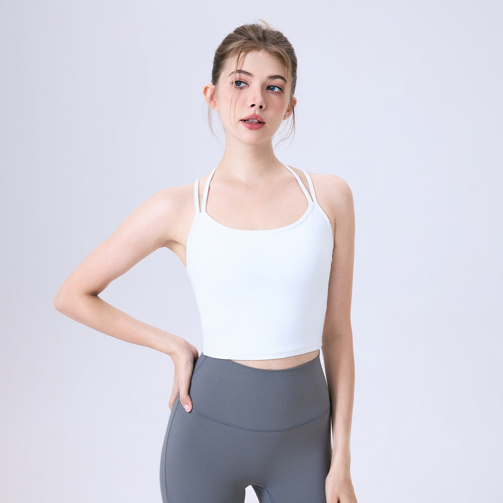 Nude Feel Water Drop Beauty Back Quick Drying Sports Underwear Women Shockproof Outer Wear Running Bra Fitness Yoga Wear Vest