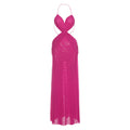 Summer Sexy See through Backless Lace up Halter Maxi Dress Women Clothing