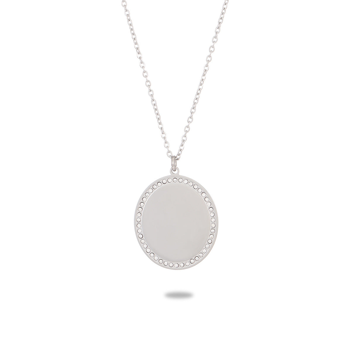 Lettering Private Exclusive Stainless Steel Necklace Special Interest Inlaid Zircon Titanium Steel Embellished