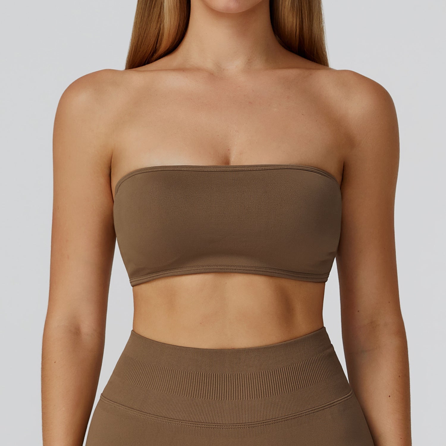 Sollinarry Seamless Sports Underwear Tube Top Yoga Bra Hollow Out Cutout out Beauty Back Running Sports Bra Women